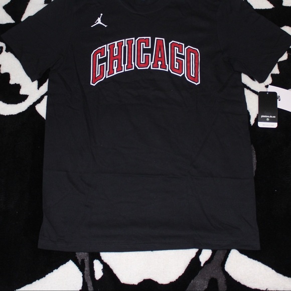 Chicago Bulls Jordan Brand Wordmark Statement Edition T-Shirt - Black - Picture 4 of 9